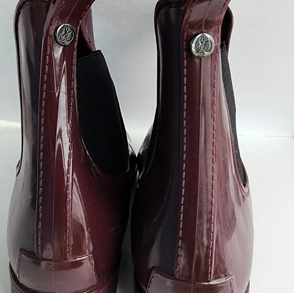 Sam Edelman Size 10 Tinsley Chelsea Rain Booties Sangria - Picture 7 of 7